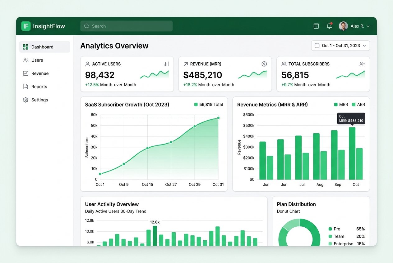 SaaS Development enterprise software dashboard mockup
